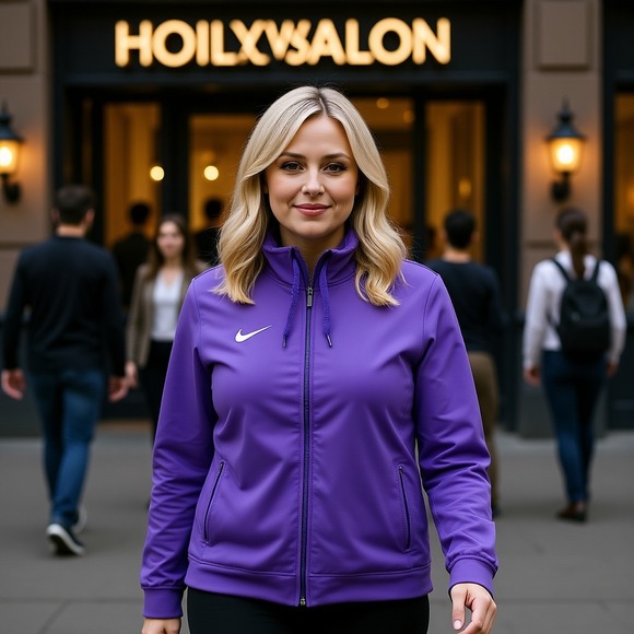 Nike Women's Hoodie CN9340545 Purple Size Large Pullover Sweatshirt - Picture 1 of 6